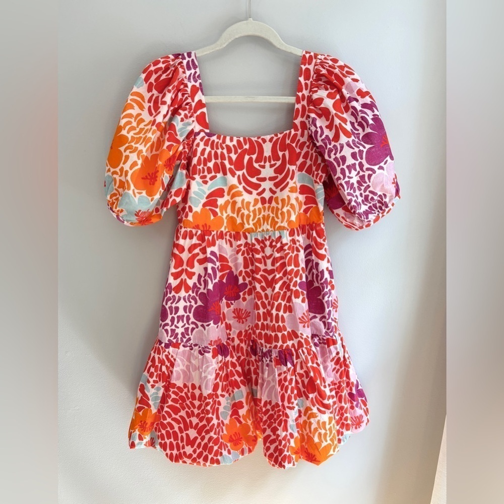Oliphant Bubble Mini Dress Antigua Orange & Pink, XXS, NWT